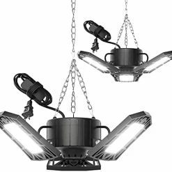 Best deal ✔️ Reelicht 2 Pack Plug In Garage Lights, Deformable LED Shop Light With 3 Adjustable Panels, 60W 6000LM 6500K, Linkable Garage Ceiling Light Fixtures, For Garage, Basement (Built-in ON/Off Switch) 3 Panels 🧨 -Lighting & Ceiling Fans Shop 41oL6Rbm L. AC