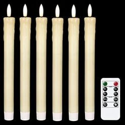 Cheapest 👍 Flameless Ivory Taper Candles Flickering With 10-Key Remote, Battery Operated Led Warm 3D Wick Light Window Candles Real Wax Pack Of 6, 🎄 Christmas Home Wedding Decor(0.78 X 9.64 Inch) ✔️ -Lighting & Ceiling Fans Shop 41pRJE7HnnL. AC