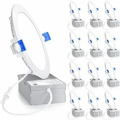 Outlet 💯 12 Pack 6 Inch Ultra-Thin LED Recessed Ceiling Light With Junction Box, 5000K Daylight, 12W 110W Eqv, Dimmable Can-Killer Downlight, 1050LM High Brightness - ETL And Energy Star Certified 5000k/4000k/3000k - 3cct Whit 👍 -Lighting & Ceiling Fans Shop 41qebkXbg8L. AC 2