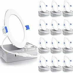 Outlet 💯 12 Pack 6 Inch Ultra-Thin LED Recessed Ceiling Light With Junction Box, 5000K Daylight, 12W 110W Eqv, Dimmable Can-Killer Downlight, 1050LM High Brightness - ETL And Energy Star Certified 5000k/4000k/3000k - 3cct Whit 👍 -Lighting & Ceiling Fans Shop 41s1rcl784L. AC 3