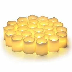 Promo ✔️ Flameless Votive Candles,Flameless Flickering Electric Fake Candle,24 Pack 200+Hour Battery Operated LED Tea Lights In Warm White For Wedding,Table,Festival,Halloween,Christmas Decorations Warm White-50pack ✔️