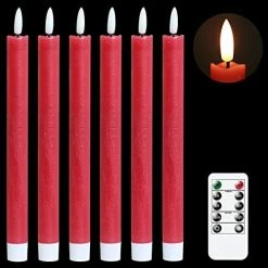 Cheapest 👍 Flameless Ivory Taper Candles Flickering With 10-Key Remote, Battery Operated Led Warm 3D Wick Light Window Candles Real Wax Pack Of 6, 🎄 Christmas Home Wedding Decor(0.78 X 9.64 Inch) ✔️ -Lighting & Ceiling Fans Shop 41sguOe5ryL. AC