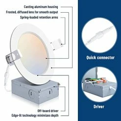 Promo ✨ 12 Pack 4 Inch Ultra-Thin LED Recessed Ceiling Light With Junction Box, 5CCT Dimmable 2700K/3000K/4000K/5000K/6000K, 9W 700lm Can Killer Downlight-ETL And Energy Star Certified 2700k-6000k-4in ✨ 11 Promo ✨ 12 Pack 4 Inch Ultra-Thin LED Recessed Ceiling Light With Junction Box, 5CCT Dimmable 2700K/3000K/4000K/5000K/6000K, 9W 700lm Can Killer Downlight-ETL And Energy Star Certified 2700k-6000k-4in ✨ -Lighting & Ceiling Fans Shop 41shx4opYnL