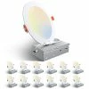 Best Sale 🧨 12 Pack 6 Inch 5CCT Ultra-Thin LED Recessed Ceiling Light With Junction Box, 2700K/3000K/3500K/4000K/5000K Selectable, 12W Eqv 110W, Dimmable Canless Wafer Downlight, 1050LM High Brightness -ETL 5000k/4000k/3000k - 3cct White ⭐ -Lighting & Ceiling Fans Shop 41szoLW7S8L