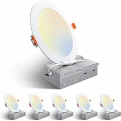 Outlet ⭐ 6 Pack 6 Inch 5CCT Ultra-Thin LED Recessed Ceiling Light With Junction Box, 2700K/3000K/3500K/4000K/5000K Selectable, 12W Eqv 110W, Dimmable Can-Killer Downlight, 1050LM High Brightness - ETL 3000k - Warm White 🔥 22 Outlet ⭐ 6 Pack 6 Inch 5CCT Ultra-Thin LED Recessed Ceiling Light With Junction Box, 2700K/3000K/3500K/4000K/5000K Selectable, 12W Eqv 110W, Dimmable Can-Killer Downlight, 1050LM High Brightness - ETL 3000k - Warm White 🔥 -Lighting & Ceiling Fans Shop 41tH4gs9FTL. AC