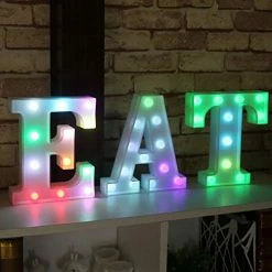 Hot Sale ✨ Colorful LED Marquee Letter Lights With Remote – Light Up Marquee Signs – Party Bar Letters With Lights Decorations For The Home - Multicolor A 🧨 -Lighting & Ceiling Fans Shop 41tVy0XXDGL