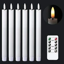 Cheapest 👍 Flameless Ivory Taper Candles Flickering With 10-Key Remote, Battery Operated Led Warm 3D Wick Light Window Candles Real Wax Pack Of 6, 🎄 Christmas Home Wedding Decor(0.78 X 9.64 Inch) ✔️ -Lighting & Ceiling Fans Shop 41ta5hgxfL. AC
