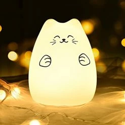 Best reviews of 🧨 CUTE KITTY NIGHT LIGHT, GoLine Gifts For 👩 Women Teen 👧 Girls Baby,Night Lights For Kids Bedroom, Cute 🎅 Christmas Kitty Silicone Nightlights For Children Toddler.(MULTICOLOR LIGHT) Fortune Cat 🎉 -Lighting & Ceiling Fans Shop 41v6lroVG2L