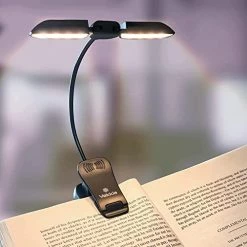 Brand new ⭐ 14 LED Rechargeable Book-Light For Reading At Night In Bed, Warm/White Reading Light With Clamp, 180° Adjustable Mini Clip On Light, Lightweight Eye Care Book Light Perfect For Readers & Kids With Adapter&case-blac 🧨