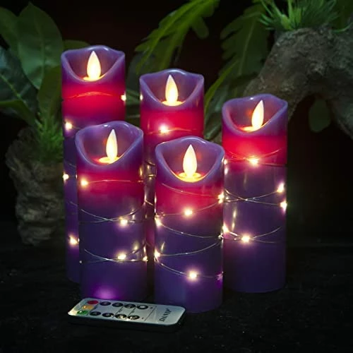 Deals β€οΈ DANIP Sky Blue Flameless Candle, Built-in Star String, 3 LED Candles, 10-Button Remote Control, 24-Hour Timer Function, Dancing Flame, Real Wax, Battery Powered. (Sky Blue) 𧨠7 Deals β€οΈ DANIP Sky Blue Flameless Candle, Built-in Star String, 3 LED Candles, 10-Button Remote Control, 24-Hour Timer Function, Dancing Flame, Real Wax, Battery Powered. (Sky Blue) 𧨠- Image 5