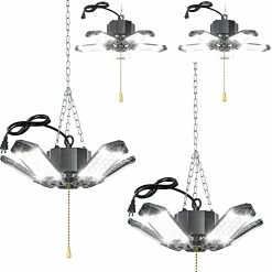 Best deal ✔️ Reelicht 2 Pack Plug In Garage Lights, Deformable LED Shop Light With 3 Adjustable Panels, 60W 6000LM 6500K, Linkable Garage Ceiling Light Fixtures, For Garage, Basement (Built-in ON/Off Switch) 3 Panels 🧨 -Lighting & Ceiling Fans Shop 41wfg6hIfiL. AC