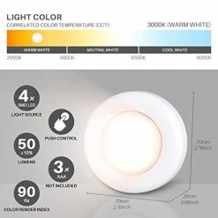 Flash Sale 👏 Ap Light Push Lights STAR-SPANGLED Mini Night Touch Light LED Puck Lights Portable Under Cabinet Lighting Battery Operated Powered DIY Stick On Lights Wireless Closet Counter Kitchen Warm White 5Pack 🥰 -Lighting & Ceiling Fans Shop 41xaiNNEAoL