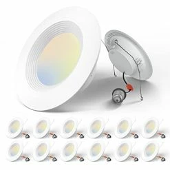 Hot Sale π 5/6 Inch 3CCT LED Recessed Lighting 12 Pack, Dimmable, IC & Damp Rated, 12.5W=100W, 950LM Can Lights With Baffle Trim, 3000K/4000K/5000K Selectable, Retrofit Installation - ETL & FCC Certified 2700k/3000k/4000k/5000k/6000k-5cct π