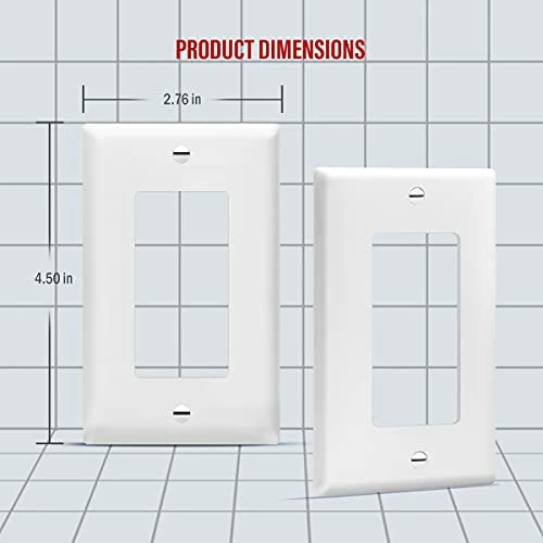Promo 🎉 Decorator Light Switch Or Receptacle Outlet Wall Plate, Gloss Finish, Size 1-Gang 4.50" X 2.76", Unbreakable Polycarbonate Thermoplastic, UL Listed, 8831-W, White 🔔 3 Promo 🎉 Decorator Light Switch Or Receptacle Outlet Wall Plate, Gloss Finish, Size 1-Gang 4.50" X 2.76", Unbreakable Polycarbonate Thermoplastic, UL Listed, 8831-W, White 🔔
