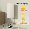 Hot Sale 🧨 Touch Table Lamps For Bedroom Nightstand - Bedside Lamps With USB-C USB-A Charging Ports White, 3 Way Dimmable Control Small Lamp Fabric Shade Silver Base For Bedroom, Office, Living Room, Reading 🎁 -Lighting & Ceiling Fans Shop 41zpT8VecZL