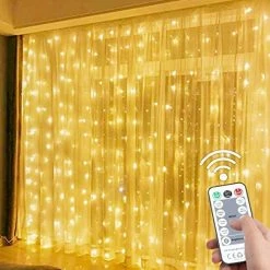 Top 10 💯 Fairy Curtain Lights For Bedroom 300 LED,SUWITU 🎄 Christmas String Lights USB Plug In 8 Modes Wall Hanging Twinkle Lights With Remote Control For In/Outdoor Wedding Party Backdrop Xmas Decor(9.8x9.8FT) Orange ✔️ -Lighting & Ceiling Fans Shop 51 7WTU fLL. AC