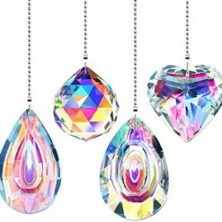 Cheapest 🔔 4 Pieces Crystal Suncatcher Ceiling Fan Pull Chain Colorful Maker Pull Chain Extension With Connector For Bathroom Toilet Light Ceiling Light Fan (Longan, Round, Polygon, Quadrilateral) 😍 -Lighting & Ceiling Fans Shop 510O756Ua7L. AC