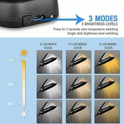 Brand new ⭐ 14 LED Rechargeable Book-Light For Reading At Night In Bed, Warm/White Reading Light With Clamp, 180° Adjustable Mini Clip On Light, Lightweight Eye Care Book Light Perfect For Readers & Kids With Adapter&case-blac 🧨 -Lighting & Ceiling Fans Shop 510Z380NxkL