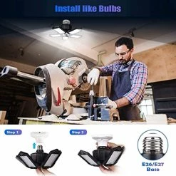 Buy 🌟 Qimedo 2 Pack Led Garage Lights Deformable Garage Light 100W Equiv Garage Light Ceiling LED Screw In LED Garage Light 6500K Garage Light Ceiling LED Light For Garage Basement Warehouse Attic Light ⭐ -Lighting & Ceiling Fans Shop 510isrFQuoL