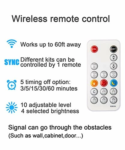 Discount π Under Cabinet LED Lighting Kit, 6 PCS LED Strip Lights With Remote Control Dimmer And Adapter, Dimmable For Kitchen Cabinet,Counter,Shelf,TV Back,Showcase 2700K Warm White,Bright 1500lm,Timing β¨ 5 Discount π Under Cabinet LED Lighting Kit, 6 PCS LED Strip Lights With Remote Control Dimmer And Adapter, Dimmable For Kitchen Cabinet,Counter,Shelf,TV Back,Showcase 2700K Warm White,Bright 1500lm,Timing β¨ - Image 3