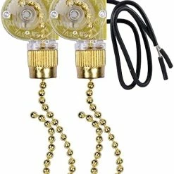 Brand new 👍 Ceiling Fan Light Switch Zing Ear ZE-109 Two-Wire Light Switch With Pull Cords For Ceiling Light Fans Lamps And Wall Lights Pull Chain Switch Control Replacement On-Off With Pull Chain,2 Pcs Bronze ❤️ -Lighting & Ceiling Fans Shop 512GcoUSW L. AC