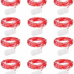 Best Sale 😀 12 Pack Led Fairy Lights Battery Operated String Lights Waterproof Silver Wire 7 Feet 20 Led Firefly Starry Moon Lights For DIY Wedding Party Bedroom Patio 🎅 Christmas (12 Pack, Warm White) 👍 -Lighting & Ceiling Fans Shop 512cUaVP 1L. AC