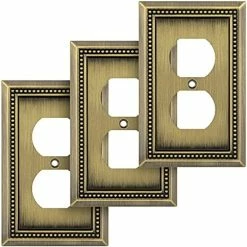 Budget 🔥 Sunken Pearls Decorative Wall Plate Switch Plate Outlet Cover (Single Duplex, 2PK, Antique Brass) 👍 -Lighting & Ceiling Fans Shop 512d3nDkJ5S. AC