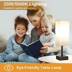 Coupon 🎁 Aooshine Bedside Table Lamp With 3 Levels Brightness - 2700/3500/5000K Small Lamp With USB C+A Ports, Nightstand Lamp With 3 Color Modes By Pull Chain, Bedroom Lamp For Living Read Work(LED Bulb Included) D-grey Shad ✔️ -Lighting & Ceiling Fans Shop 512qV0FU4SL