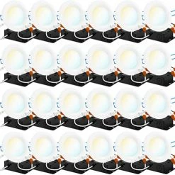 Outlet 🧨 24 Pack 6 Inch Ultra Thin LED Recessed Ceiling Lights Slim, 6000K Daylight Deluxe, Dimmable 14W=100W, 850 LM, Baffle Trim Damp Rated, Canless Wafer Thin With Junction Box ⭐ -Lighting & Ceiling Fans Shop 513IzjDy7mL. AC