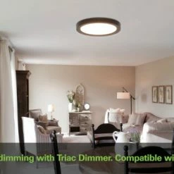 Brand new 🔔 13 Inch LED Flush Mount Ceiling Light With Night Light, 24W, 2400lm, 3000K/4000K/5000K Selectable, Round Flat Panel Light, Dimmable Ceiling Light Fixture For Dining Room, Bedroom, Kitchen - Blac 😉 -Lighting & Ceiling Fans Shop 513QAdIseuL