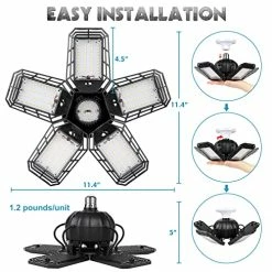 Brand new 😉 2 Pack LED Garage Lights, 160W 16000LM 6500K Deformable LED Garage Ceiling Light Shop Lights With 5 Adjustable Panels For Garage Workshop Basement Support E26/E27 Screw Socke 🌟 -Lighting & Ceiling Fans Shop 513cZkhMMxL
