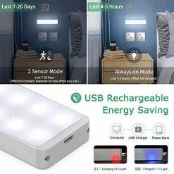 Best reviews of 👏 LED Closet Light, 24-LED Dimmer Rechargeable Motion Sensor Under Cabinet Lighting Wireless Stick-Anywhere Night Light With Remote For Wardrobe,Kitchen (3 Pcs) Silver 🌟 -Lighting & Ceiling Fans Shop 514Fh3Ad2GL