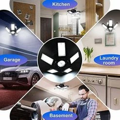 Top 10 🤩 Garage Lights 2 Pack 100W LED Garage Light Screw In Garage Light Bulb 5+1 Panels Garage Lighting 10000LM 6500K Deformable Garage Lights Ceiling LED Shop Light For Workshop Attic Basement 🥰 -Lighting & Ceiling Fans Shop 514KdwVUQVL