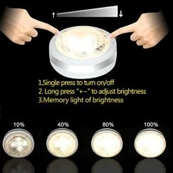 Promo ❤️ Puck Lights With Remote, Battery Operated Under Cabinet Lighting, Wireless Led Tap Light With Remote Control, Locker Light Closet Light, 4000K Natural White (6PK) 🛒 -Lighting & Ceiling Fans Shop 514dQ72IBsL