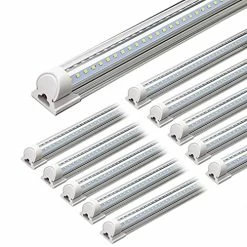 Hot Sale 🛒 LED Shop Light, 4FT 40W 5000LM 5000K, Daylight White, V Shape, Clear Cover, Hight Output, Linkable Shop Lights, T8 LED Tube Lights, LED Garage Light 4 Foot With Plug (Pack Of 10) 8ft/10-pack ⌛