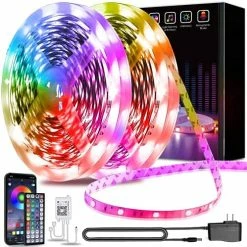 Promo 😉 50ft Led Lights For Bedroom, APP Control Music Sync Color Changing Led Light Strips Led Strip Lights With Remote For Room Home Decoration 🔥 -Lighting & Ceiling Fans Shop 514nreNv EL. AC