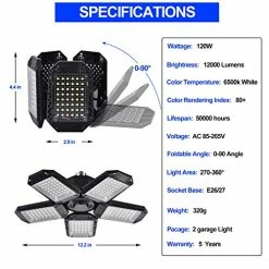 Flash Sale π 2 Pack LED Garage Lights, 120W Deformable LED Garage Ceiling Lights With 5 Adjustable Panels, 12000LM E26 LED Shop Lights For Garage, Basement, Barn, High Bay Light (2 Pack) π€© 12 Flash Sale π 2 Pack LED Garage Lights, 120W Deformable LED Garage Ceiling Lights With 5 Adjustable Panels, 12000LM E26 LED Shop Lights For Garage, Basement, Barn, High Bay Light (2 Pack) π€© -Lighting & Ceiling Fans Shop 515Al68raML