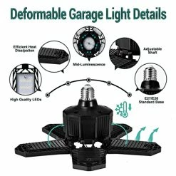 Brand new 🧨 Deformable LED Garage Lights Garage Light Bulbs 100W 10000LM Garage Lighting Super Bright Work Lights With E26 Base, Screw In Shop Light For Garage Storage Cabinet Basement Workbench ✨ -Lighting & Ceiling Fans Shop 515Dd0p4AIL