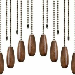 Hot Sale 🌟 8 Pieces Ceiling Fan Pull Chains Extender Wooden Pendant Pull Chain Extension For Ceiling Light Lamp Fan Chain (Walnut Color) 🥰 -Lighting & Ceiling Fans Shop 515F2TBMzzL. AC
