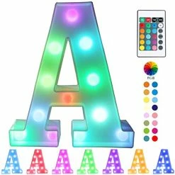Hot Sale ✨ Colorful LED Marquee Letter Lights With Remote – Light Up Marquee Signs – Party Bar Letters With Lights Decorations For The Home - Multicolor A 🧨