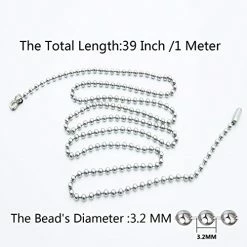 Cheapest ❤️ Beaded Pull Chain Extension,Each Chain Length 39 Inch (1 Meter) With Two Additional Matching Connectors,3.2 Mm Diameter Beaded,Silvery,4 Pack 🤩 10 Cheapest ❤️ Beaded Pull Chain Extension,Each Chain Length 39 Inch (1 Meter) With Two Additional Matching Connectors,3.2 Mm Diameter Beaded,Silvery,4 Pack 🤩 -Lighting & Ceiling Fans Shop 515wgG2zGfL