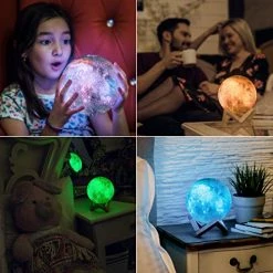 Cheap 😍 3D Galaxy Moon Lamp - Cool Night Light For Kids Bedrooms - 16 Colors, Touch/Remote Control, Wood Stand - Space Gift For 9 10 11 12 Old Girl, Room Decor For Teen 👧 Girls (4.7 Inch) ❤️ -Lighting & Ceiling Fans Shop 515wwk7SRSL