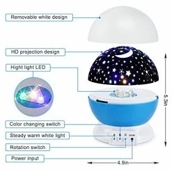 Wholesale 🤩 Night Light For Kids, Kids Night Light, Star Night Light, Moon And Star Projector 360 Degree Rotation - 4 LED Bulbs 9 Light Color Changing With USB Cable, Unique Gift For Men 👩 Women Children Purple ⭐ -Lighting & Ceiling Fans Shop 51653d4voMS