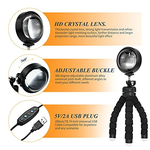 New π― Nellsi Sunset Lamp Projection, 16 Colors Changing Projector LED Lights Floor Lamp Room Decor Night Light 360 Degree Rotation For β Christmas Decorations Photography/Party/Home Decor Sunset Lamps Multicolor π€© 6 New π― Nellsi Sunset Lamp Projection, 16 Colors Changing Projector LED Lights Floor Lamp Room Decor Night Light 360 Degree Rotation For β Christmas Decorations Photography/Party/Home Decor Sunset Lamps Multicolor π€© - Image 5