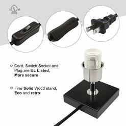 Coupon 🥰 Small Table Lamp For Bedroom - Bedside Lamps For Nightstand, Minimalist Solid Wood Night Stand Light Lamp With Square Fabric Shade, Desk Reading Lamp For Kids Room Living Room Office Dorm Pink 🔥 -Lighting & Ceiling Fans Shop 5167SD8s5wL