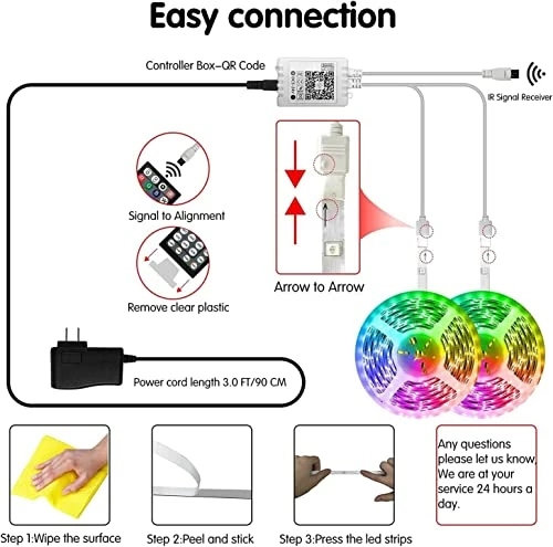 Brand new ๐คฉ LED Strip Lights, 100ft (2 Rolls Of 50ft) Rope Light Strips With 44-Key Remote, RGB 5050 Color Changing Music Sync Led Strip, Phone App Control Led Lights For Bedroom, Living Room Home Decoration ๐งจ 6 Brand new ๐คฉ LED Strip Lights, 100ft (2 Rolls Of 50ft) Rope Light Strips With 44-Key Remote, RGB 5050 Color Changing Music Sync Led Strip, Phone App Control Led Lights For Bedroom, Living Room Home Decoration ๐งจ - Image 5