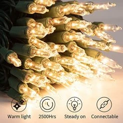 Cheapest 🛒 Clear 🎄 Christmas String Lights 100 Count 25 Feet Incandescent Bulb Mini Lights For Indoor Xmas Tree Garland 🥳 Birthday Wedding Party Festival Decoration, Green Wir 😍 -Lighting & Ceiling Fans Shop 516J0QcM9AL