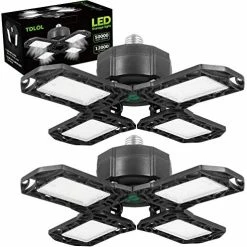 Best reviews of 🌟 LED Garage Light 4 Pack, 6000LM 6000K 60W Garage Lights, Deformable Bright LED Garage Ceiling Lights With 4 Adjustable Panels, Garage Led Light, Garage Lighting For Basement, Barn E26/E27 👏 -Lighting & Ceiling Fans Shop 516dBq tqnL. AC