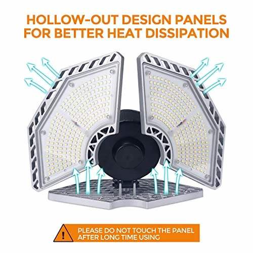 Best Sale ๐ LED Garage Lights, 140W 18500 Lumens Garage Lighting, 6000K Daylight With Deformable Three Panels Garage Ceiling Light Fixture E26/E27 Triple Glow LED Shop Light For Garage Basement Workshop Warehouse Black ๐ 6 Best Sale ๐ LED Garage Lights, 140W 18500 Lumens Garage Lighting, 6000K Daylight With Deformable Three Panels Garage Ceiling Light Fixture E26/E27 Triple Glow LED Shop Light For Garage Basement Workshop Warehouse Black ๐ - Image 4