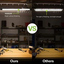 Best Pirce ✨ Linkable LED Shop Light For Garage, 4400lm, 4FT 42W Utility Light Fixture, 5000K Daylight LED Workbench Light W/Plug [250W Equivalent]Hanging Or Surface Mount, Black - 4 Pack ETL ❤️ -Lighting & Ceiling Fans Shop 517oecn96FL